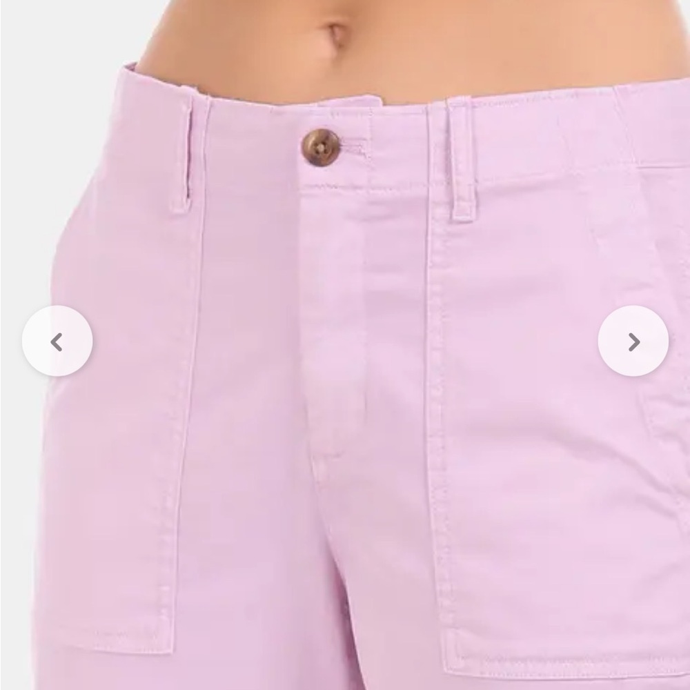 Pastel Pink Pale Lilac Lavender Purple Straight High Rise Khaki Pants - Picture 14 of 14